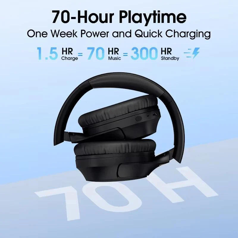 QCY H2 Pro Wireless Headphones, 70H Playtime, 40mm Bass Driver