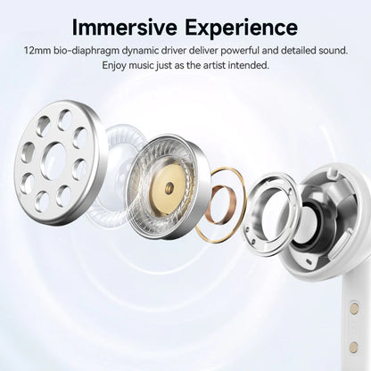 QCY MeloBuds N50 Wireless Earbuds, 45dB Hybrid ANC, 28H Playtime