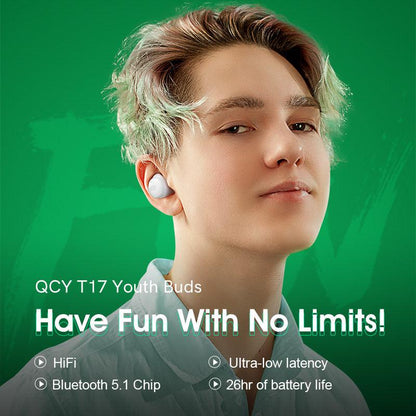 QCY T17 True Wireless Earbuds, 26H Playtime, Bluetooth 5.3